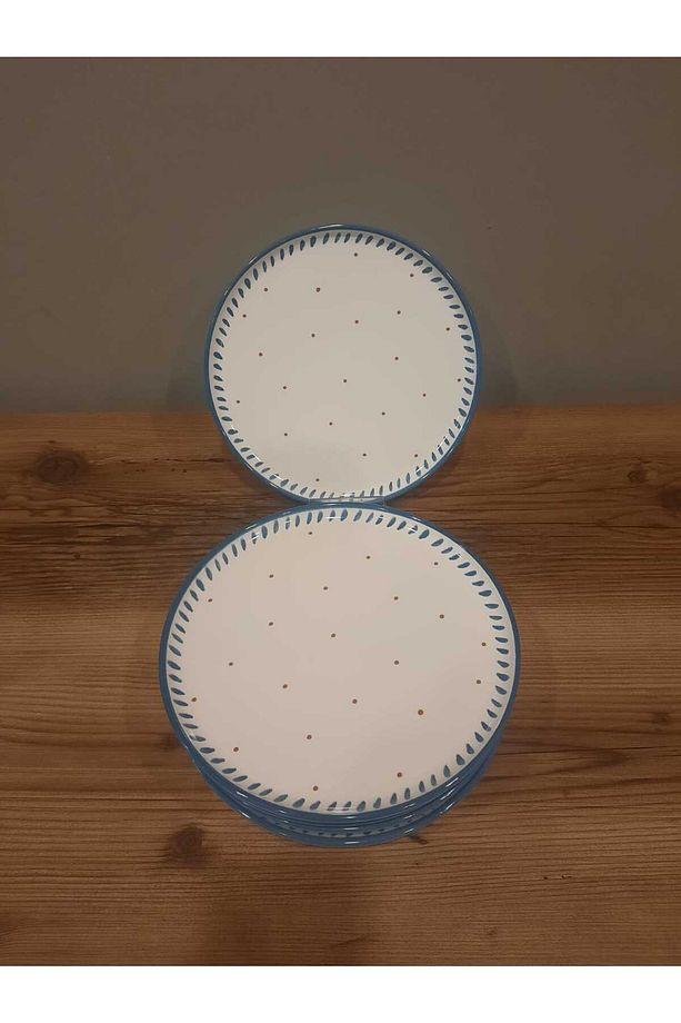 KERAMİKA 22 CM PASTA TABAĞI 6 ADET NORDIC PARLAK - 2