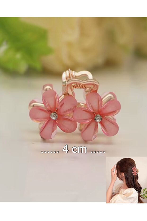 Stylish Metal Latch Buckle with Flower Model Stone - 4 cm