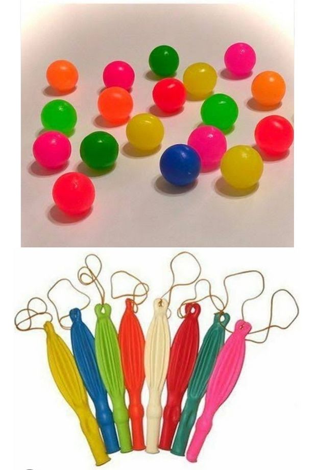 10 Adet Zıp Zıp Top 10 Adet Punch Lastikli Balon Karışık Renkler Pinyata Oyuncaklar - 1