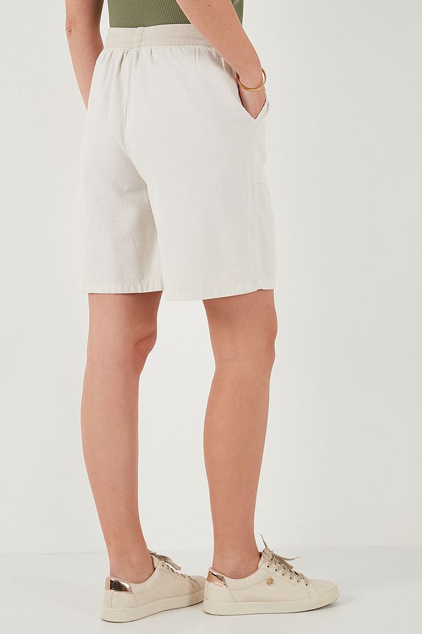 Pamuklu Relaxed Fit Yüksek Bel Cepli Mini Şort ŞORT 668YP5384 - 7