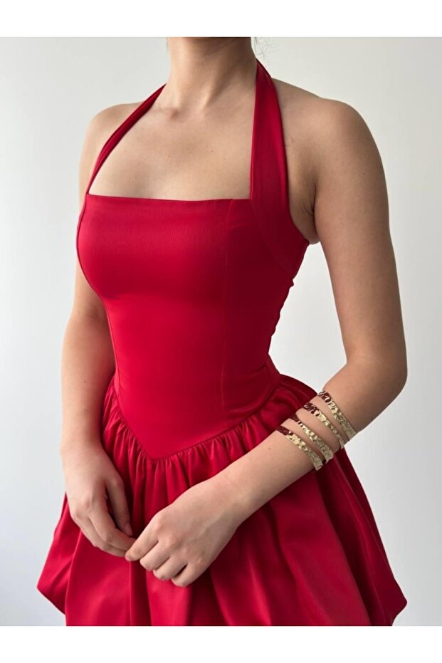 Slim Mini Elbise - 7