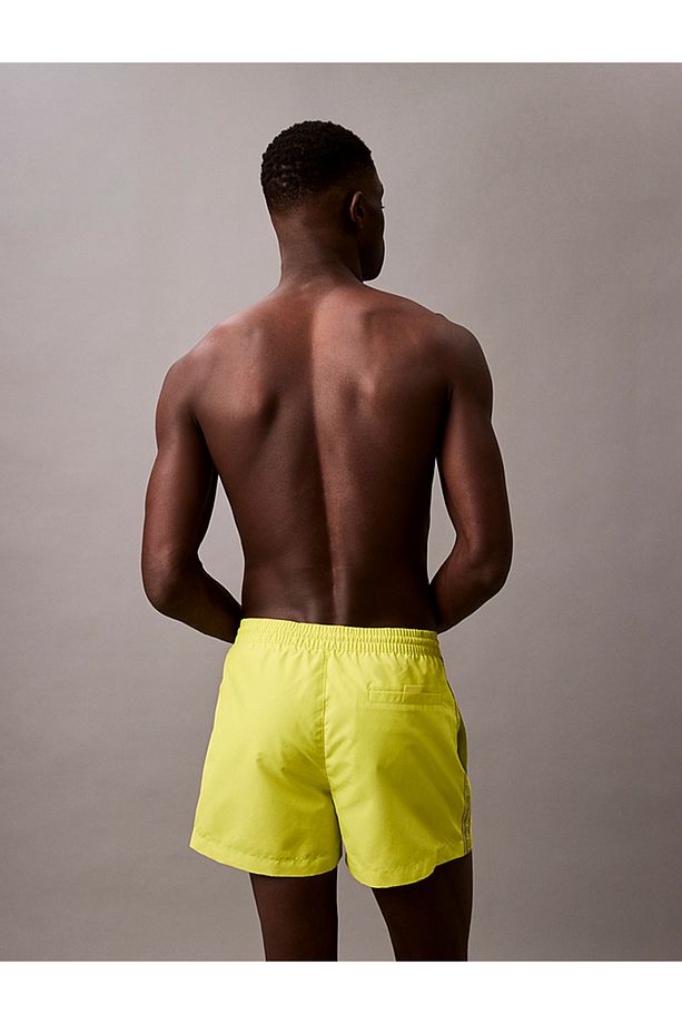 Short Drawstring Swim Shorts - Logo Tape - 6