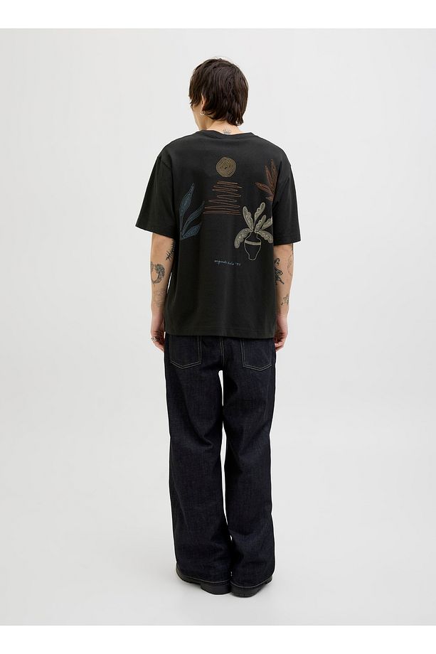 Jack & Jones Bisiklet Yaka Siyah Erkek T-Shirt 12273388_JORMARRAKESH SKETCH TEE SS - 4