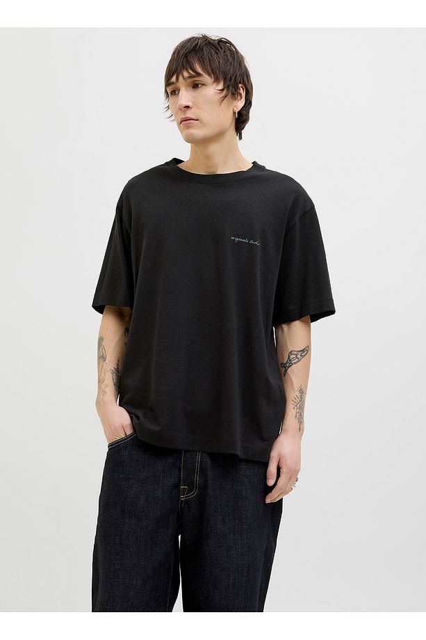 Jack & Jones Bisiklet Yaka Siyah Erkek T-Shirt 12273388_JORMARRAKESH SKETCH TEE SS - 2