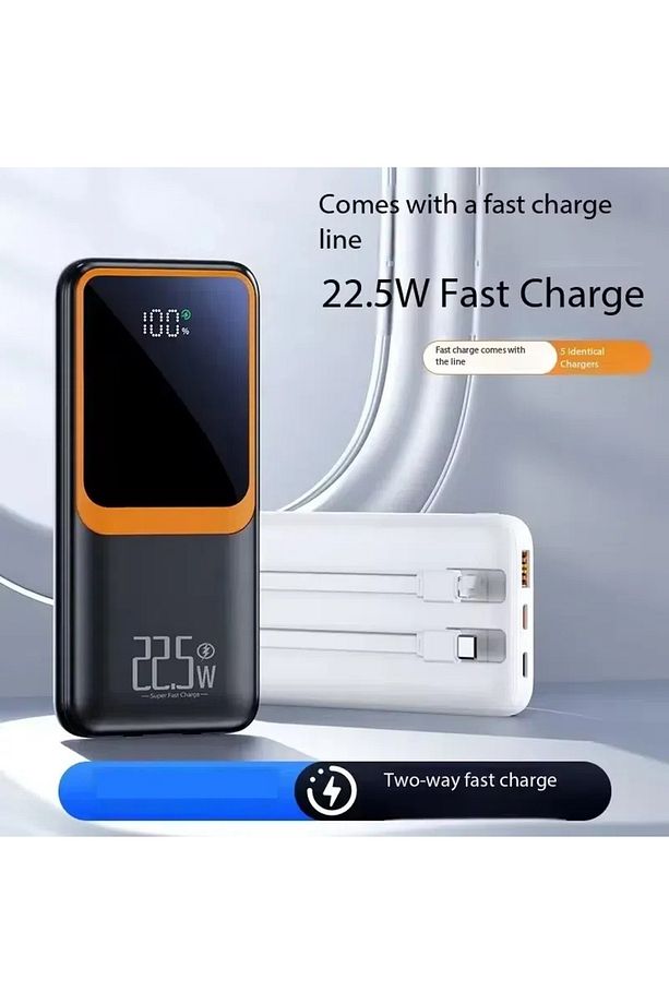 20.000 Mah Powerbank Pd 22.5W Hızlı Şarj Dahili Type-c ve Lightning Kablolu Quick Charge 3.0 - 3