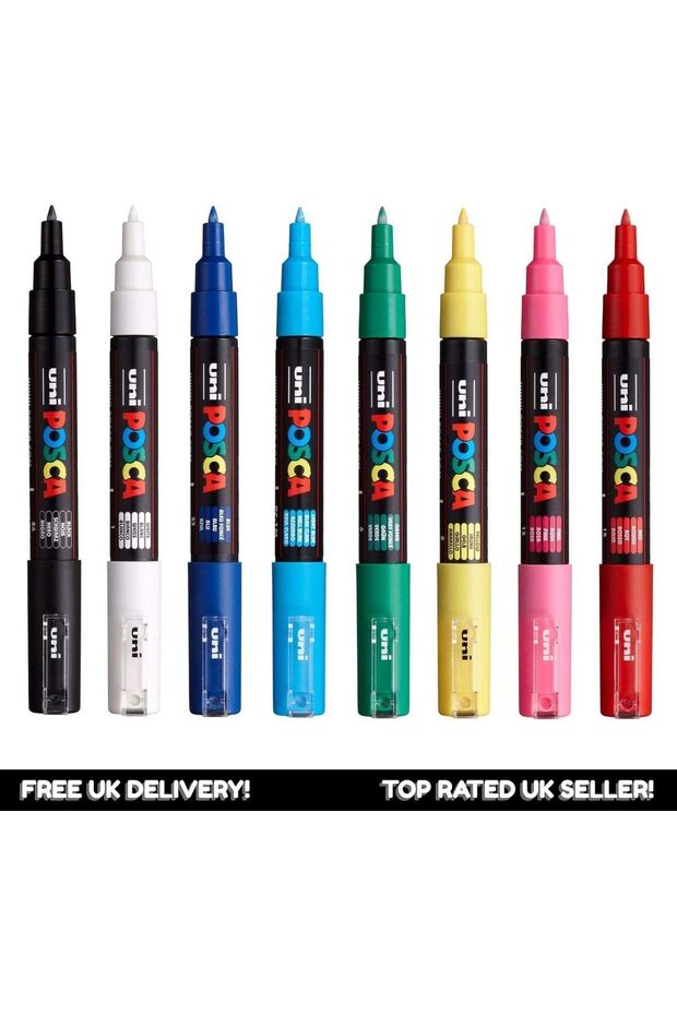 Paint Marker Pen - PC-1M Extra Fine 0.7 mm, 8 Colors