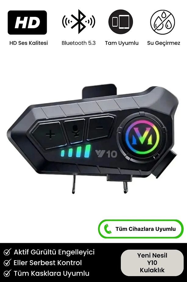 Bluetooth Motosiklet Intercom Kask Kulaklığı 2000 Mah Su Geçirmez Kask Kulaklık - 5