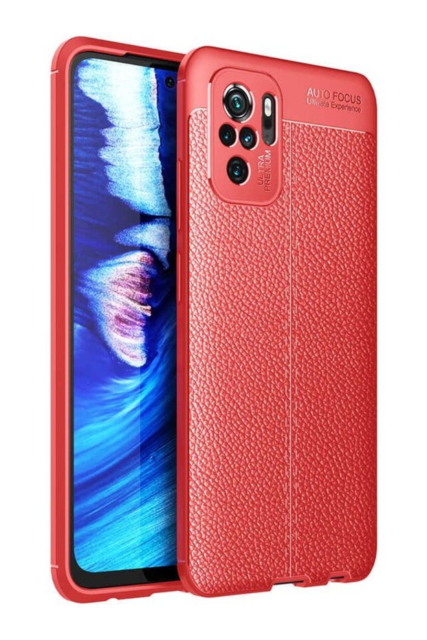 Redmi Note 10 / Note 10S Case Leather Pattern Luxury Niss Silicone Red + Ghost Screen Protector