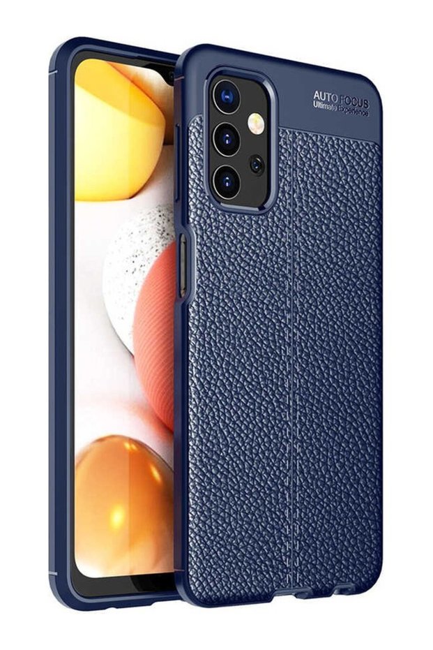 Galaxy A13 4g Case Leather Pattern Luxury Niss Silicone Black + Ghost Screen Protector