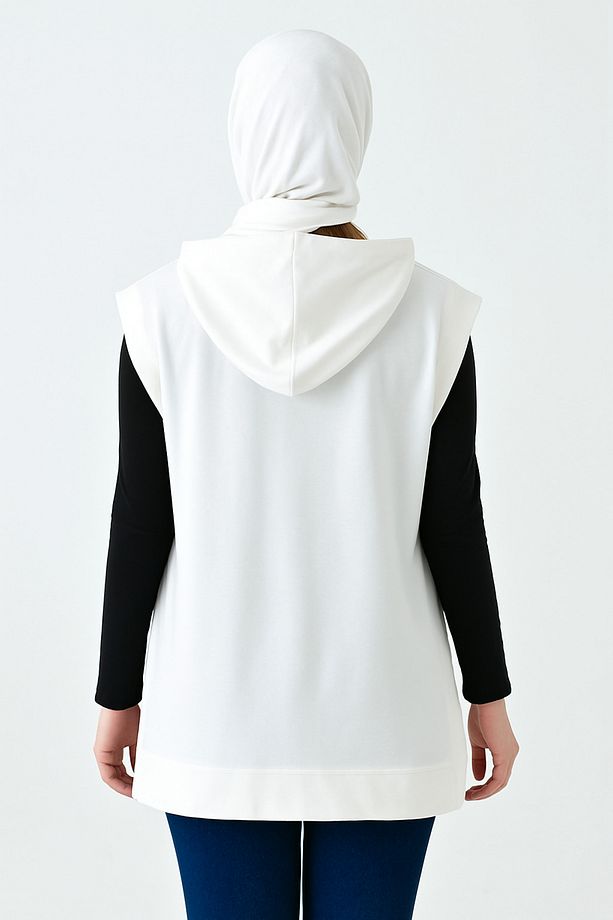 Yanları Açık Büyük Beden Oversize Sweatshirt Süveter Modeli Sıfır Kol Tasarım - 2