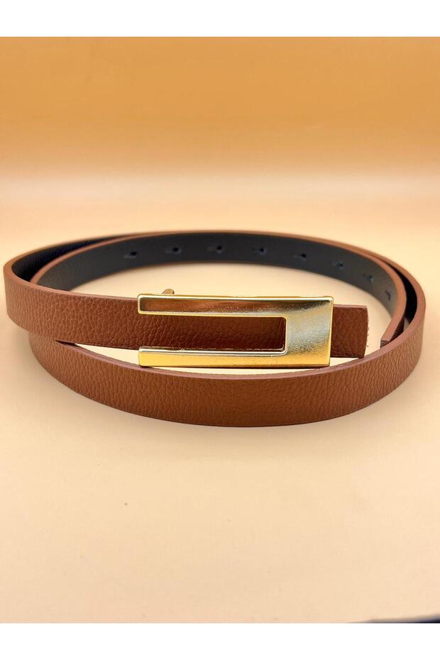 Basic Gold Women's Belt Trouser Belt Dress Belt Shirt Belt Pull Belt