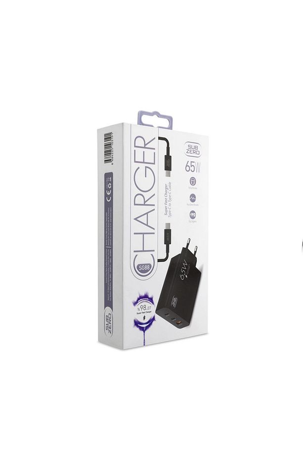 Casper Via A40 Uyumlu 65W Usb+PD+PD Girişli Süper Fast Type-C ŞArj Aleti + Kablo ( Orginal Subzero) - 3