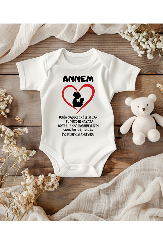 Mother's Day Gift Bodysuit with Mom Written on It Baby Bodysuit