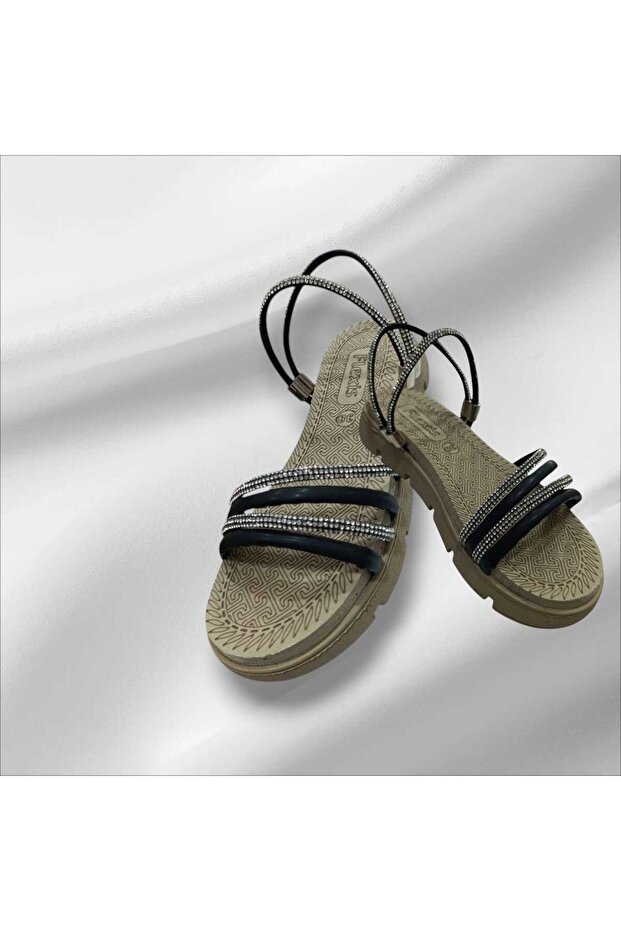 Sandalet (Siyah Taşlı) - 1