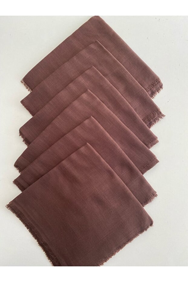 6 قطع من قماش القطن ذو اللون الصلب - 1