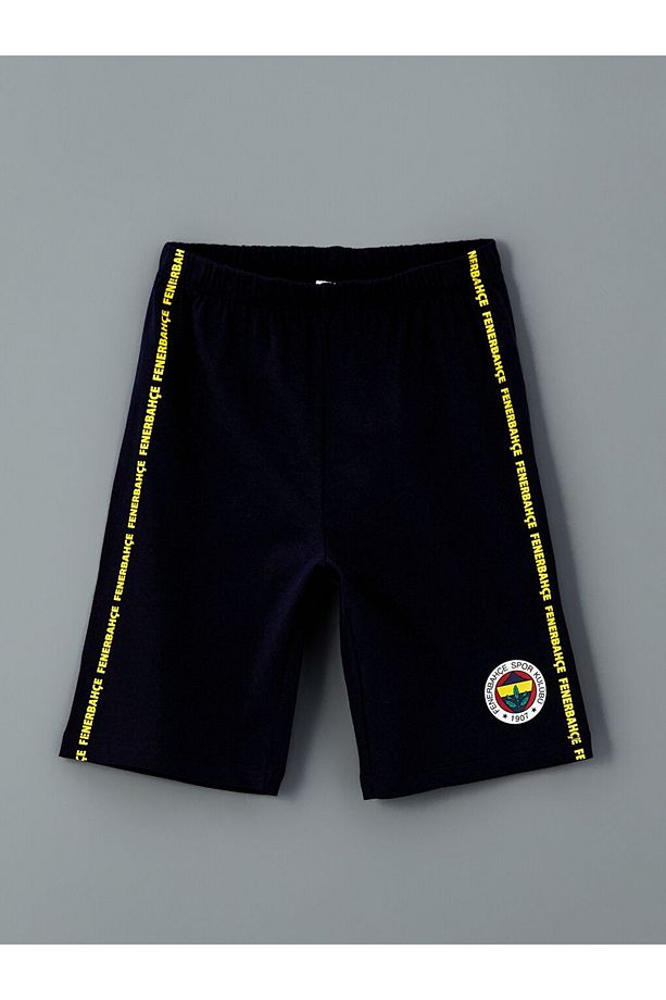 LCW Kids Bisiklet Yaka Fenerbhçe Baskılı Erkek Çocuk Şortlu Pijama Takımı - 3