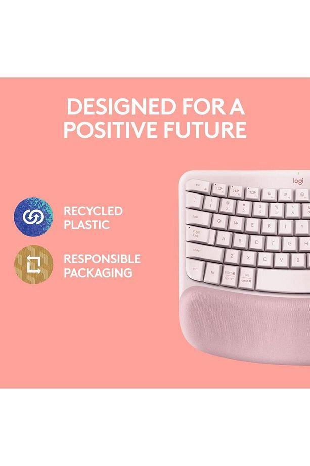 Wave Keys Kablosuz Bluetooth İngilizce Q Pembe Klavye - 3