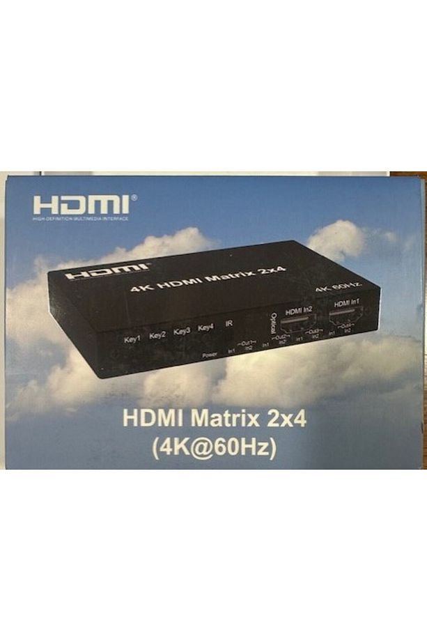 Hdmi 2x4 matrix switch splitter 2 giriş 4 çıkış hdmi çoğaltıcı 2 in 4 out hdmi switch splitter - 1