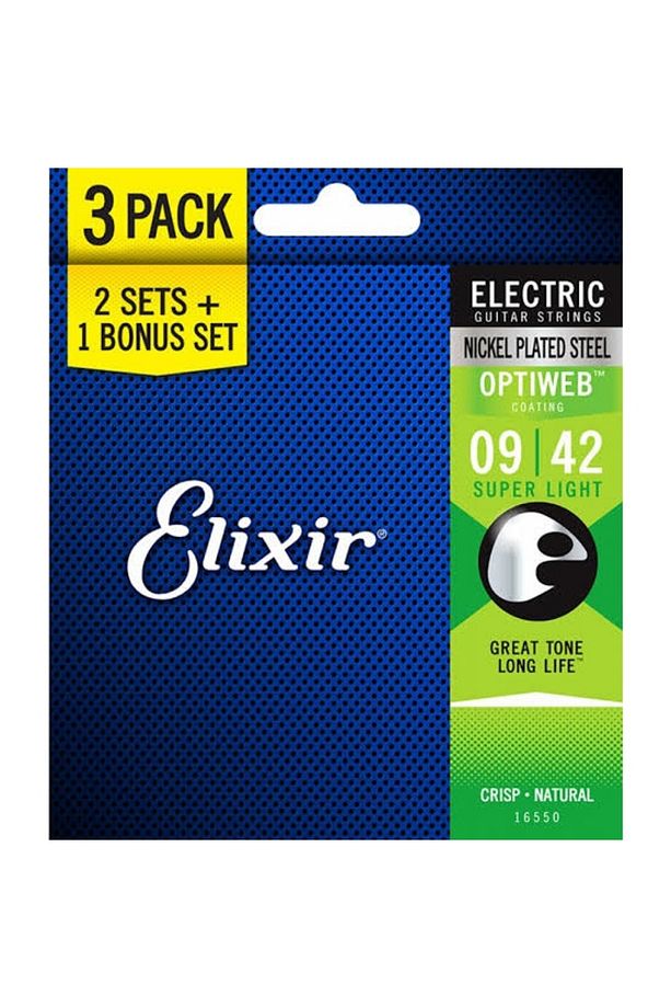 16550 Optiweb Coating Nickel Plated Steel 3'lü Set Elektro Gitar Teli (9-42) - 2