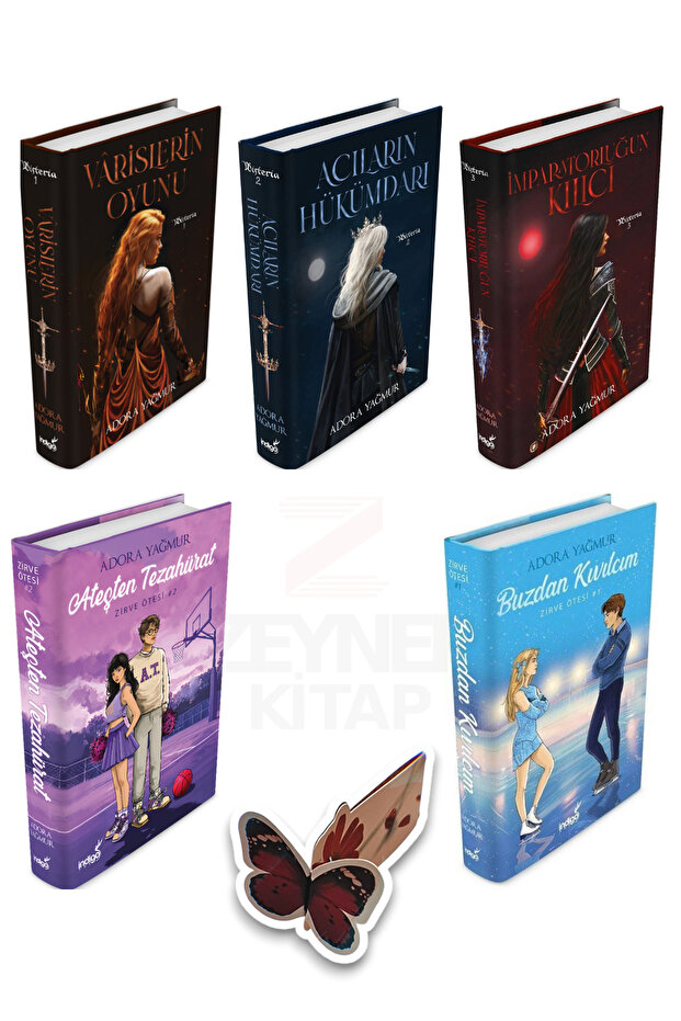 Adora Yağmur 5 Kitap Set(Ciltli)Özel Tasarım Kelebek Ayraç Hediye
