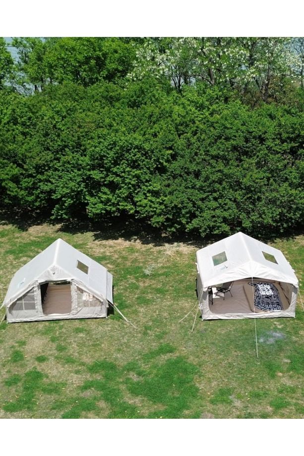 2-5 Kişilik Lüks Şişme Kamp Çadırı Anında Kurulumlu Aile Çadırı, Dayanıklı Kumaş Pencereli Çadır - 3