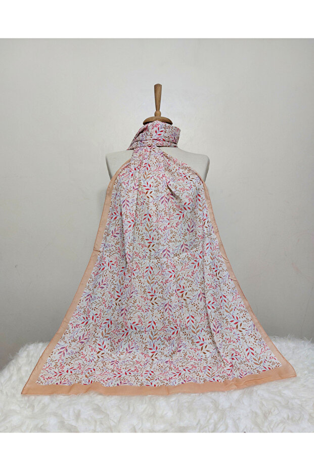 شال قطن ناعم منقوش - 1