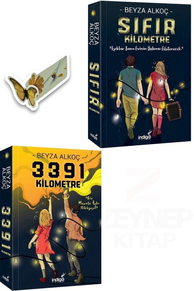 3391 Kilometers and Zero Kilometers (Paper Cover) Özel Tasarım Kelebek Ayraç Gifts