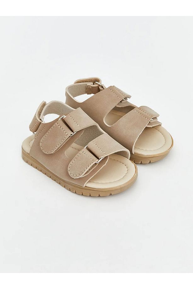 LCW STEPS Bej Çift Bantlı Cırt Cırtlı Erkek Bebek Sandalet - 1