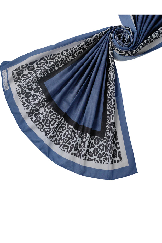 Ecenur Soft Pamuk Leopar Desenli Etnik Şal - 1