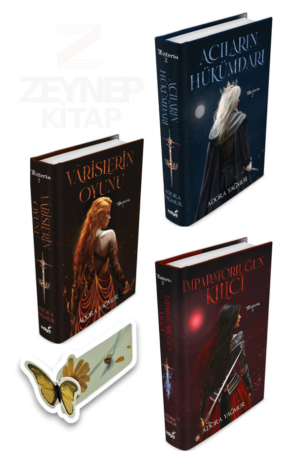 Wisteria 3 Kitap Set(CİLTLİ)Özel Tasarım Kelebek Ayraç Hediye