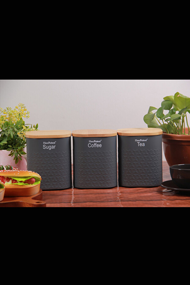 Tea, coffee and sugar storage jars - 5