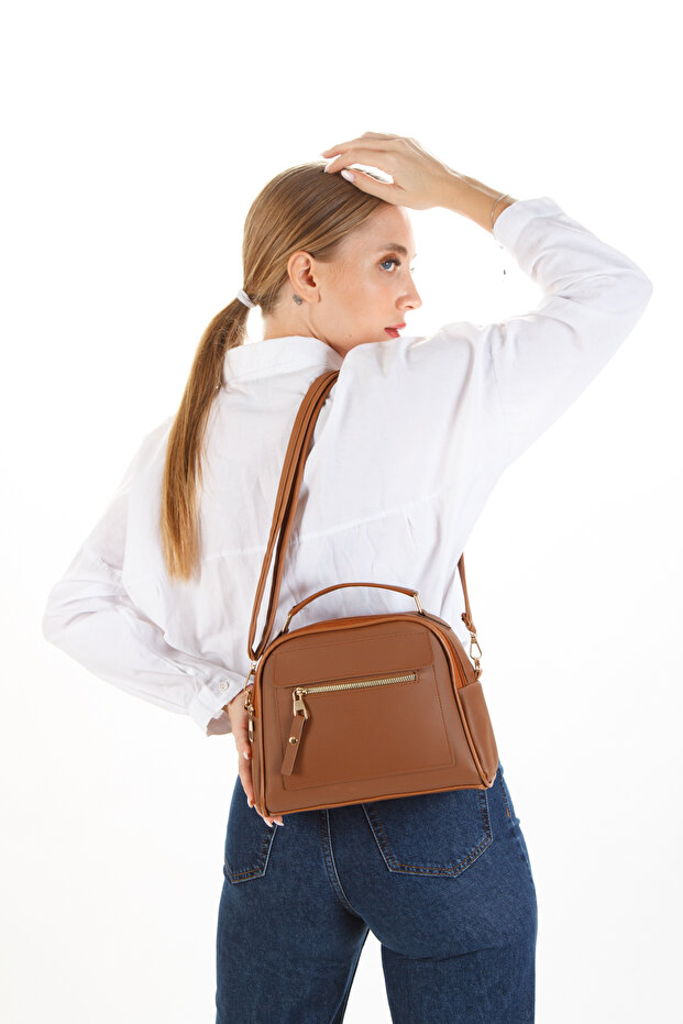 Women's Lacost Leather Cross Strap Hand and Shoulder Bag