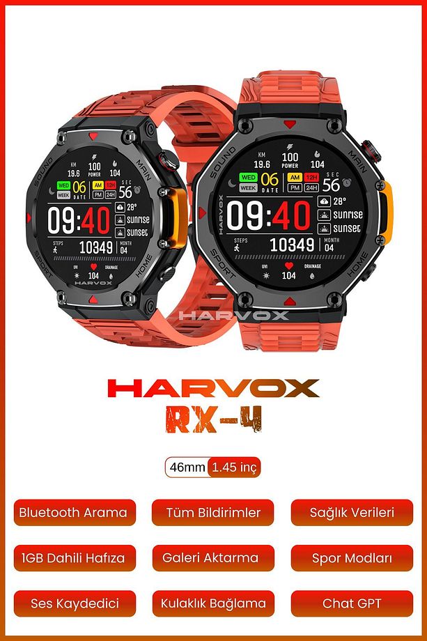 HARVOX Watch RX-4 Akıllı Saat Iphone Ve Android Tüm Telefonlara Uyumlu Akıllı Saat Yeni Nesil - 2