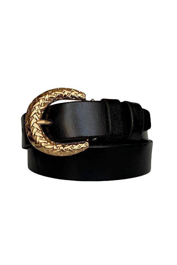 100% Genuine Leather Gold Buckle Women's Jeans, Sports Belt 4 Cm=an-byn-24