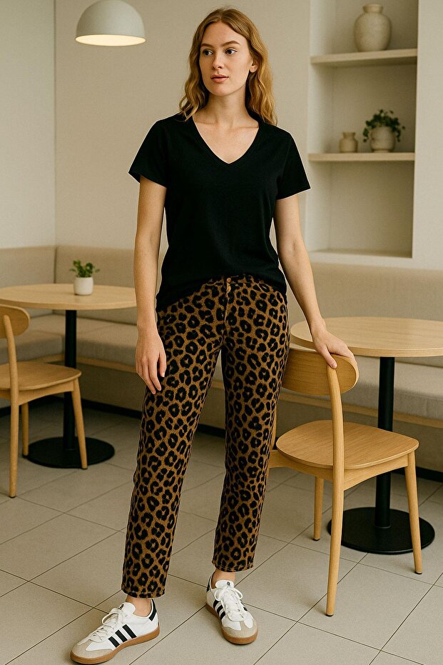 2 Pieces Front and Back V-Neck Basic T-Shirts - 8