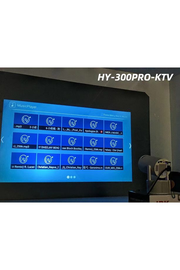 HY300 Pro KTV Karaoke mikrofon hoparlör sinema, oyun ve ev için taşınabilir LCD akıllı projektör. - 7