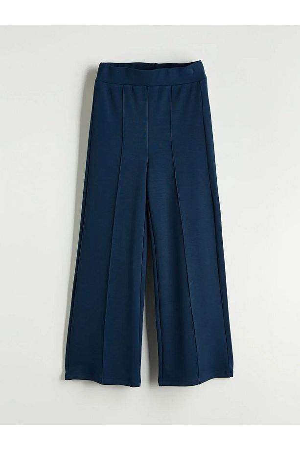 LCW Modest Lacivert Beli Lastikli Geniş Paça Kadın Eşofman Altı - 3