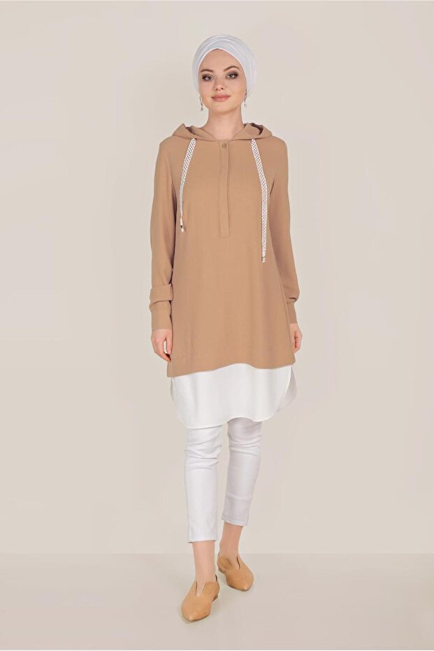 PAMUKLU GÖMLEK PARÇALI TUNİK 40512 - 1
