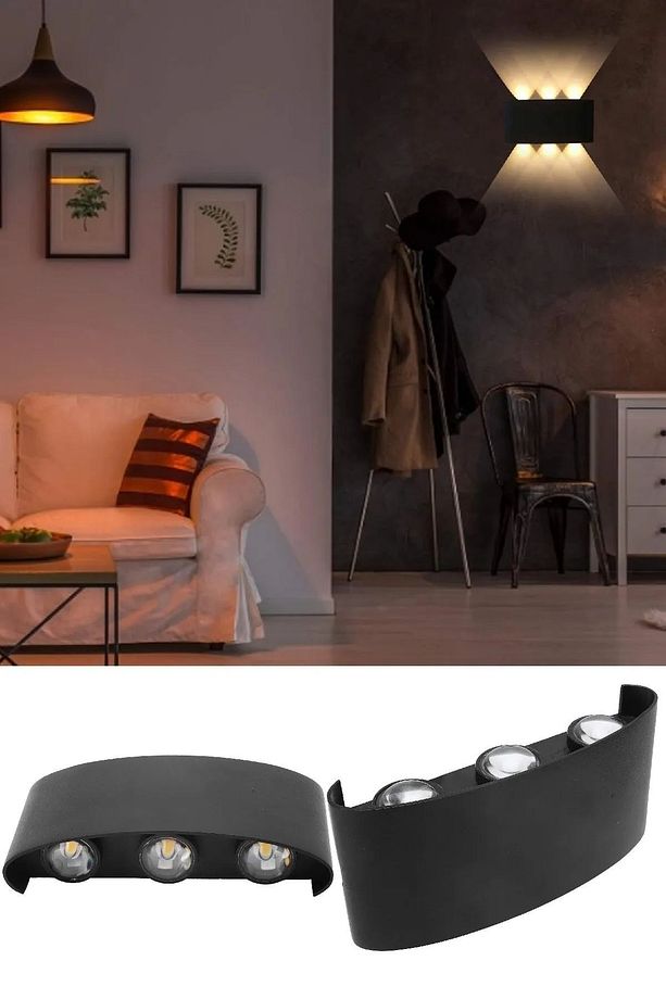 Modern Çift Yönlü LED Duvar Lambası Oturma Odası Yatak Odası Lambası Merdiven Koridor Lambası Aplik - 4