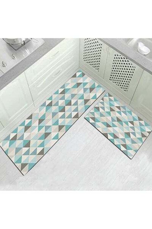 Geometric Pattern Kitchen Floor Mat Multicolour 50X160centimeter - 1
