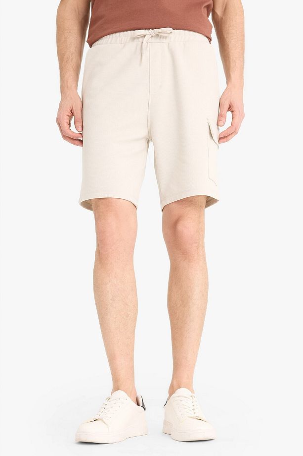 Regular Fit Dokulu Düz Paça Kargo Cepli Basic Düz Şort B8796ax25sm - 1