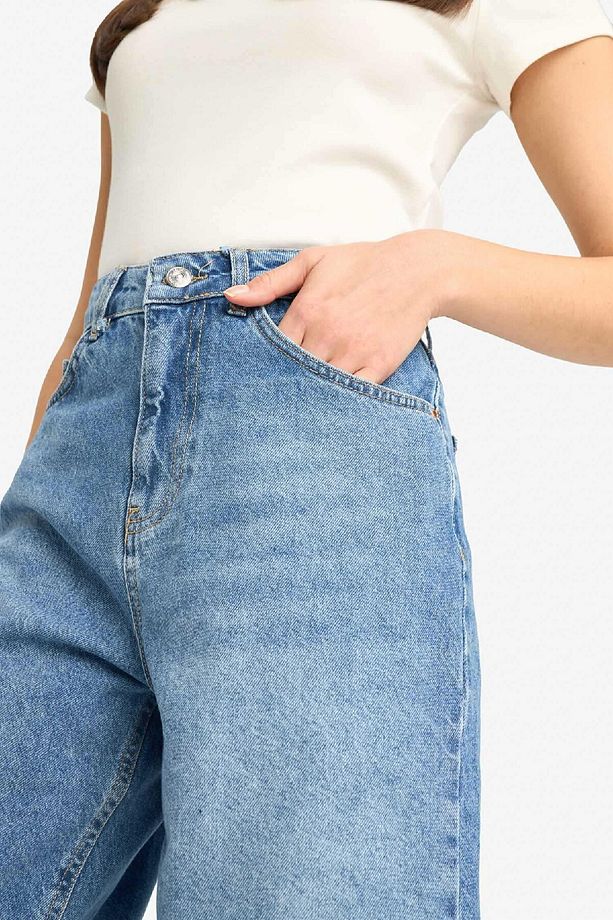 Yüksek Bel Jean Bermuda Şort E9040AX25SM - 7