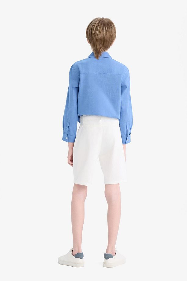 Erkek Çocuk Cepli Basic Düz Gabardin Şort C2955A825SM - 7