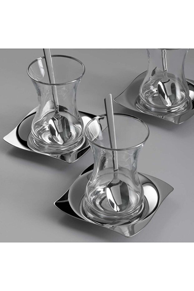 Kybele 18 Parça Çelik Çay Seti - 2