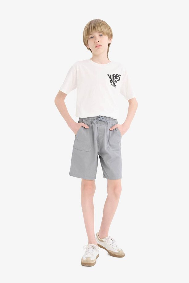 Erkek Çocuk Beli Lastikli Cepli Gabardin Şort E3359a825hs - 3
