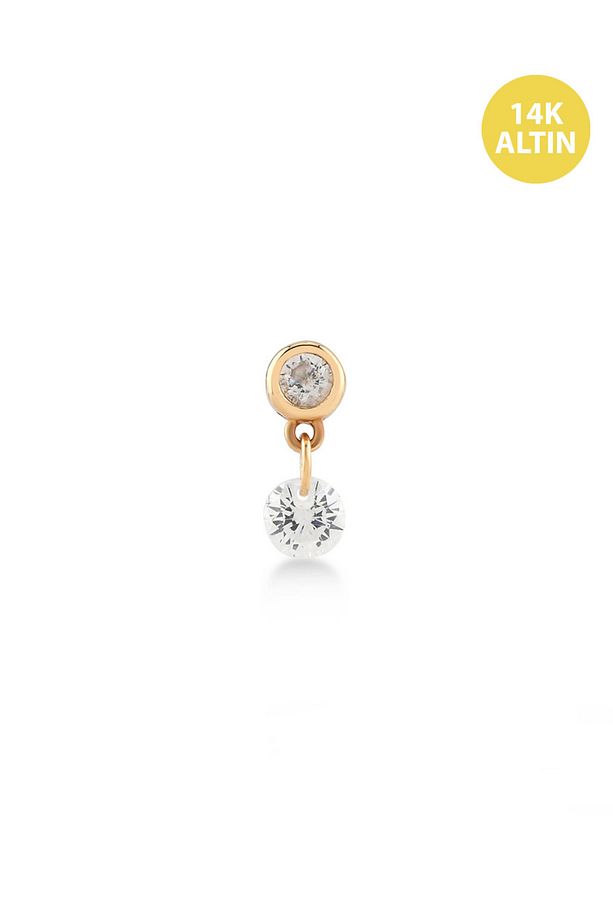 Shining Dot, 14KAltın Küpe (TEK Satılır) - 2