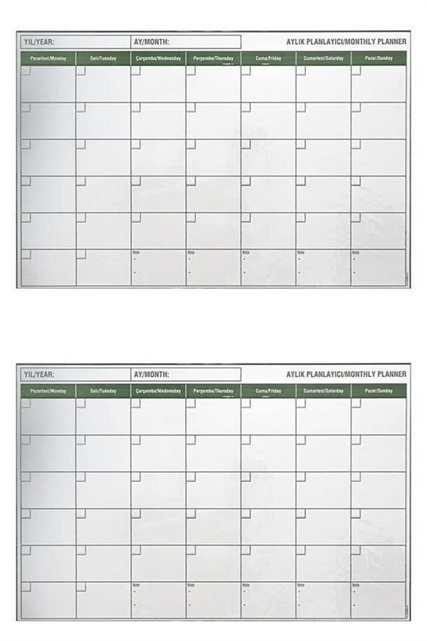 haftalık planlayıcı Manyetik Yapışkanlı Bir Aylık Program Planlayıcı Takvim 85x56 cm - 7