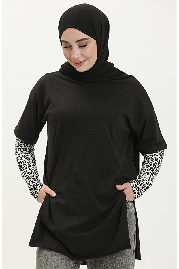 Basic Tshirt 4012-01 Siyah - 1