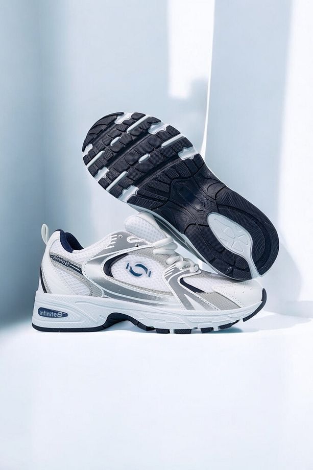 Beyaz-lacivert Unisex Ortopedik Yürüyüş Spor Ayakkabısı, Günlük Sneaker - 4