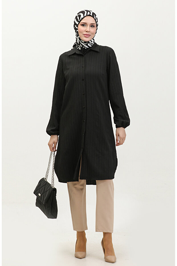 Jale Large Size Tunic 2035-01 Black